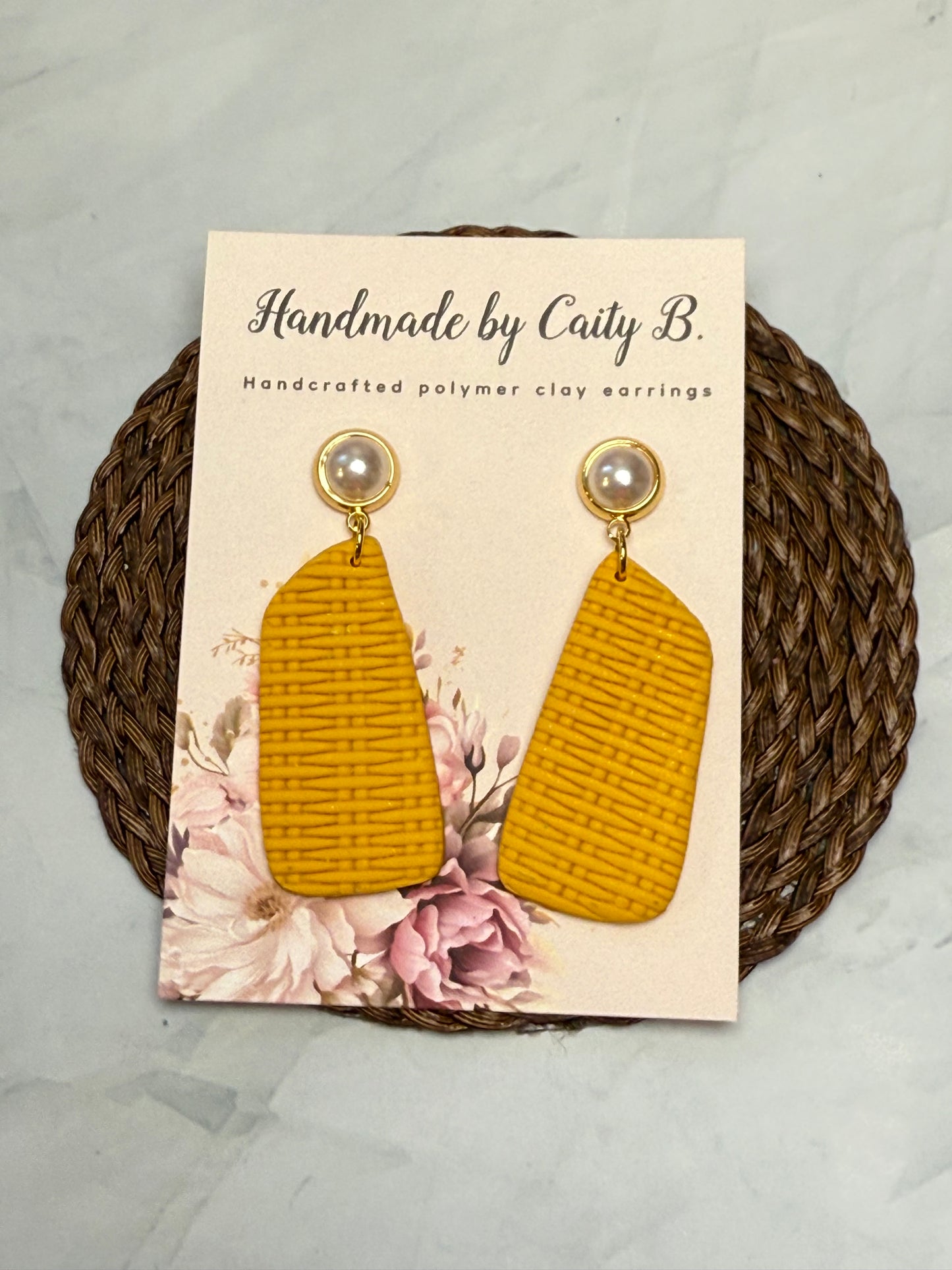Yellow Pearl Earrings