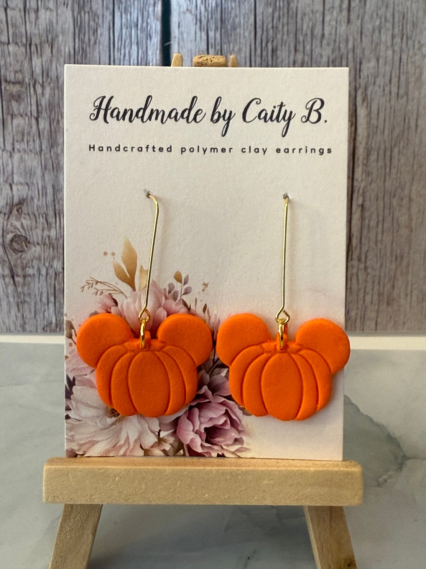 mouse inspired pumpkin dangles