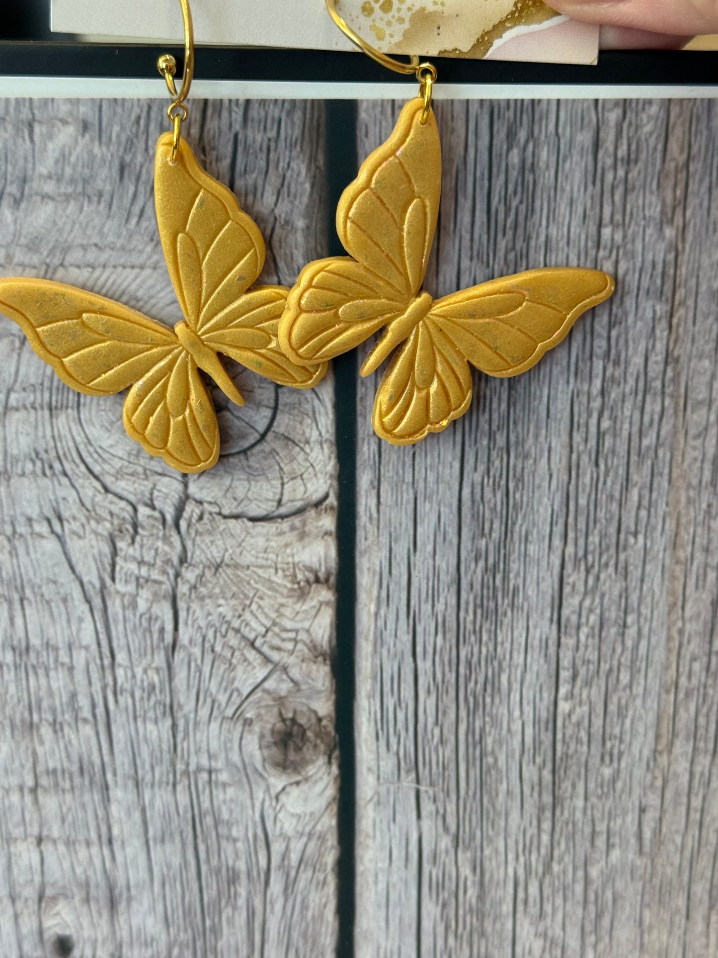 golden sparkle butterfly dangles