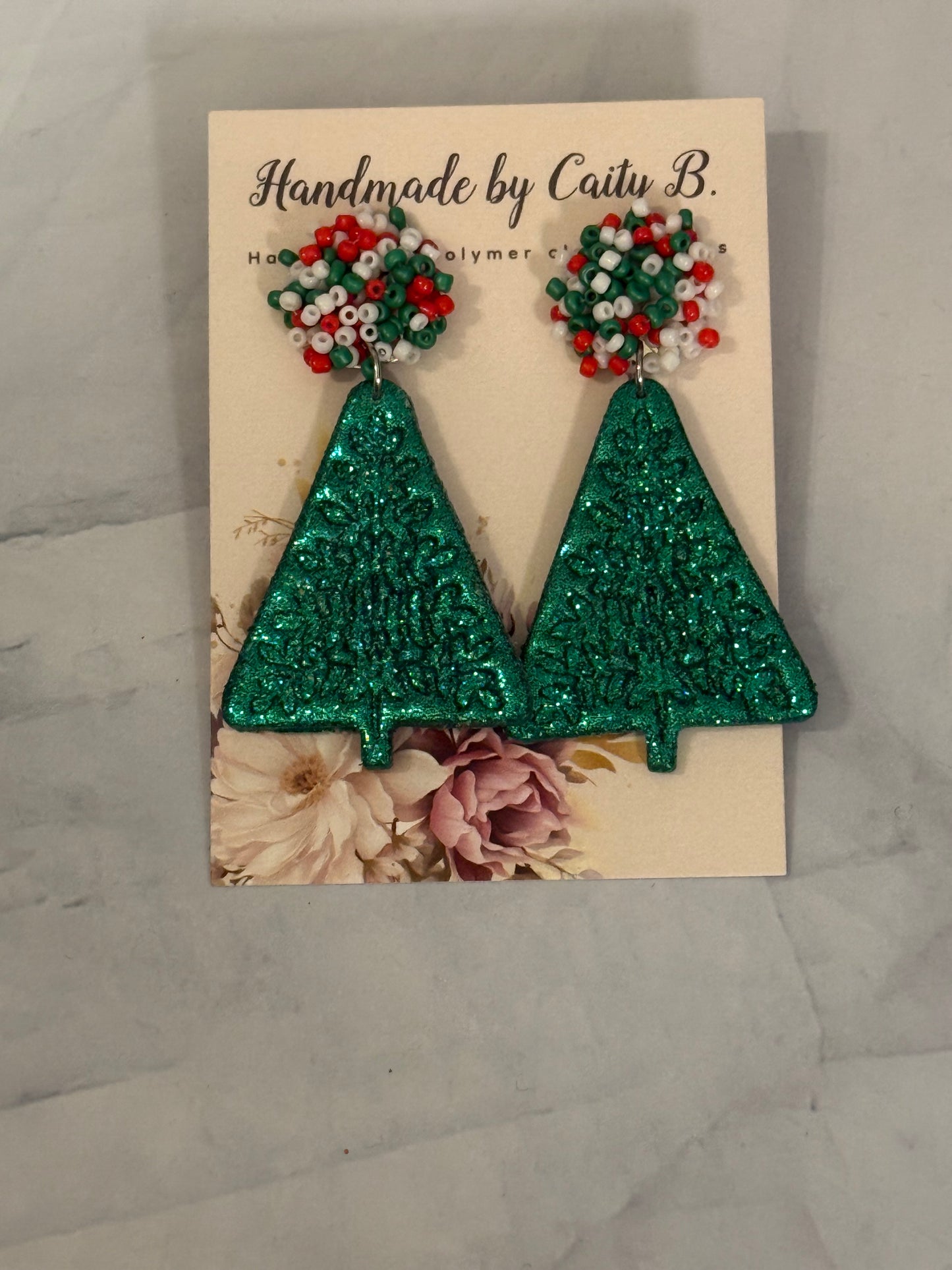 Sparkle Christmas Trees with Beaded Tops