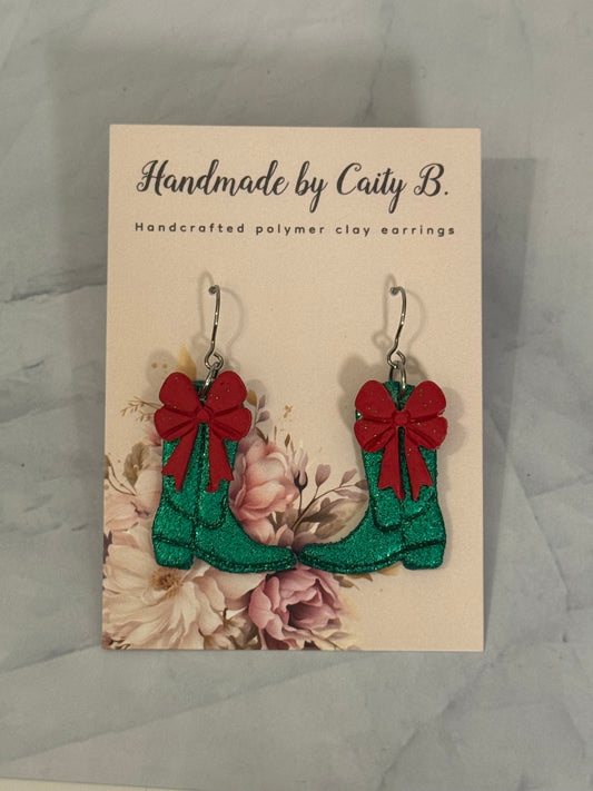 Christmas Boots with Silver Tops