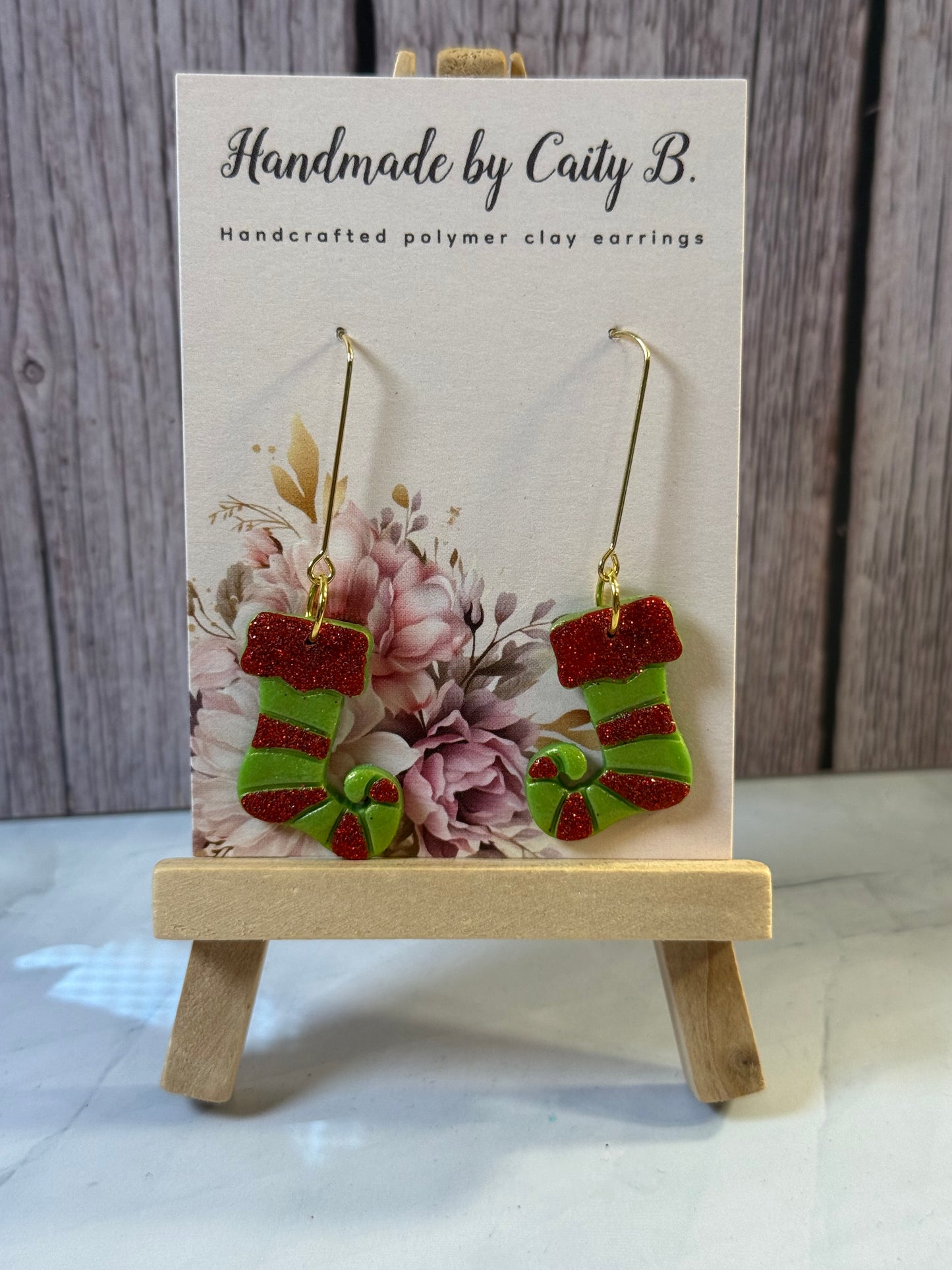 green and red glitter stockings