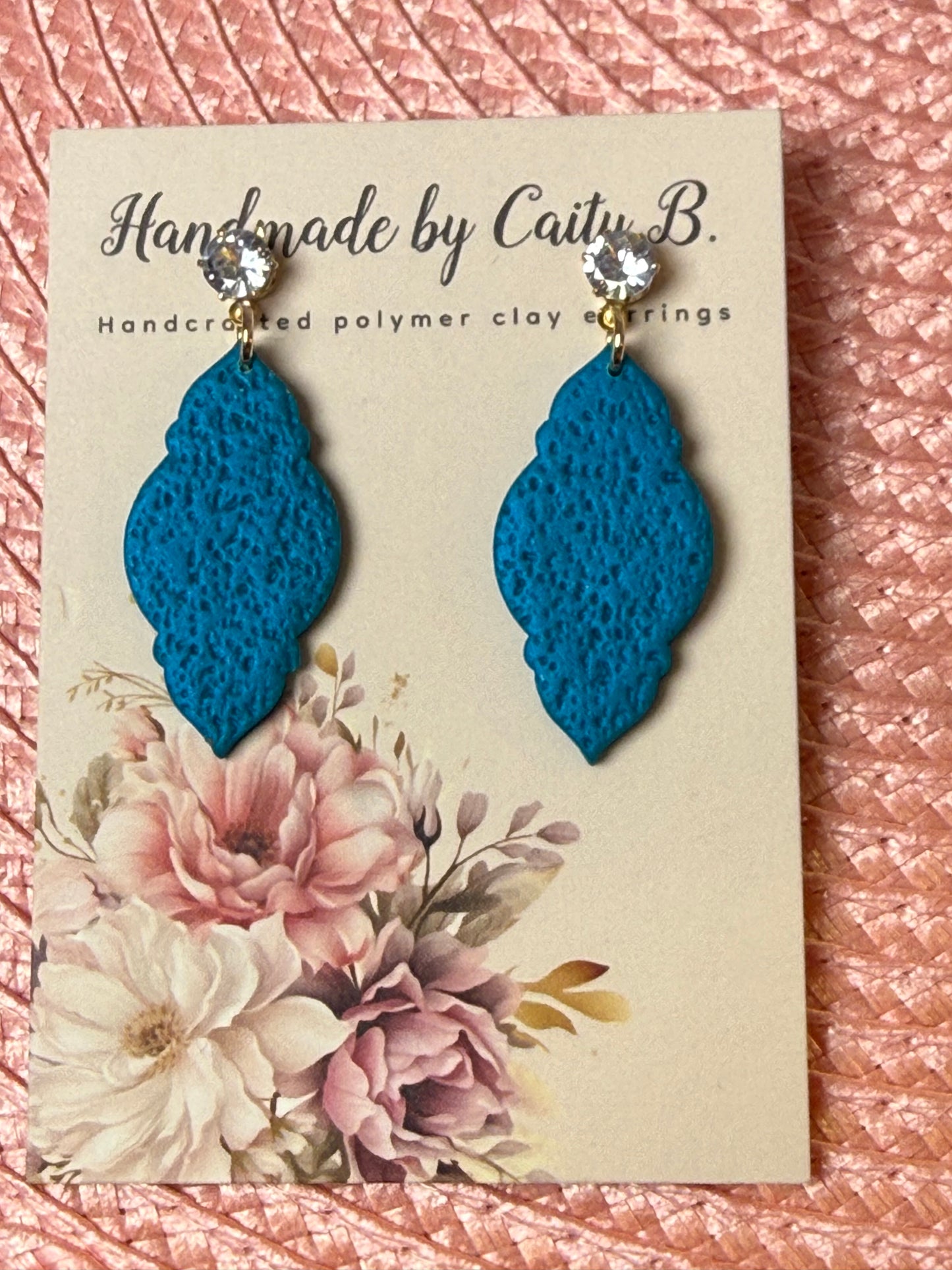 blue textured earrings