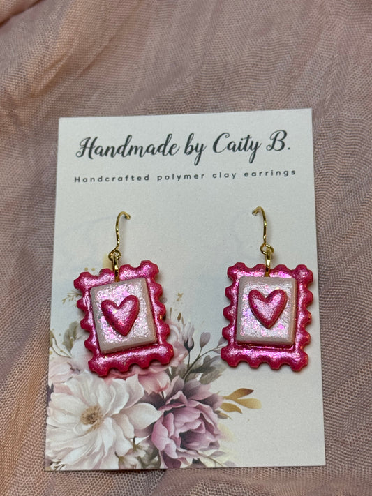 sparkle heart postage stamps