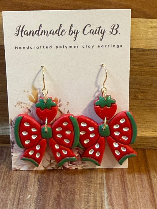 Strawberry bow dangles
