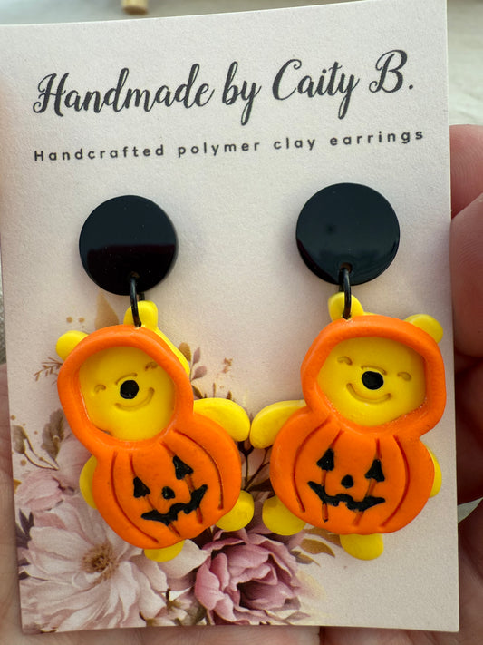 Pumpkin Bear Dangles