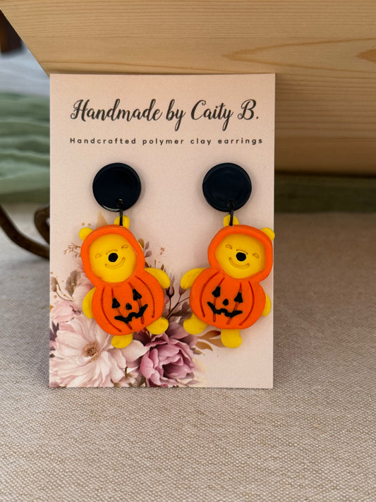 Pumpkin Bear Dangles