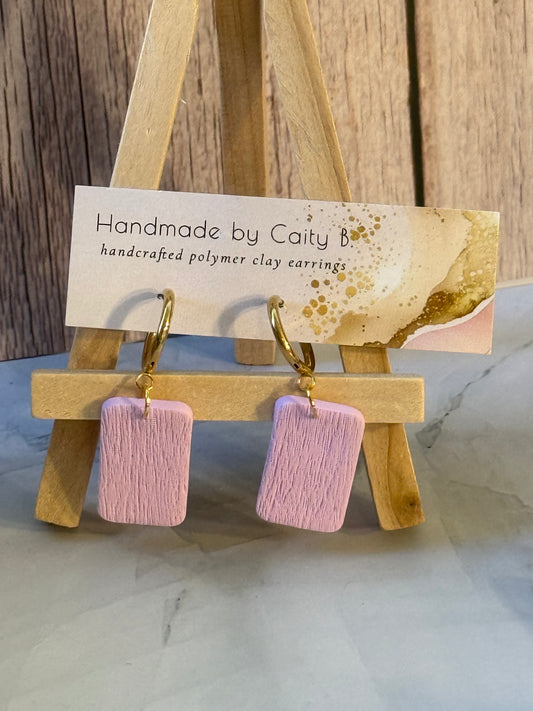 Lavender textured gold dangles