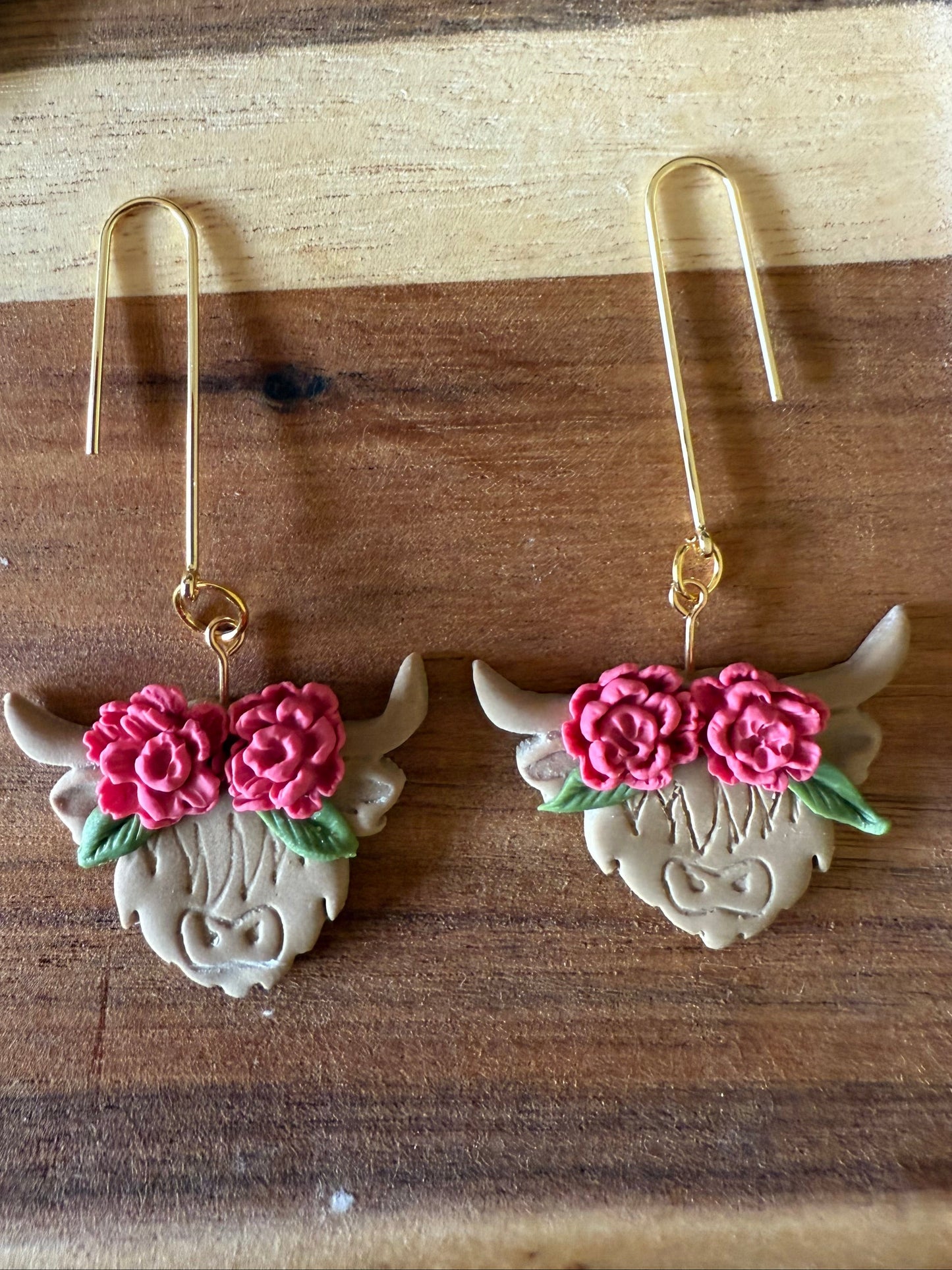 Highland Cows with Pink Flower Crown