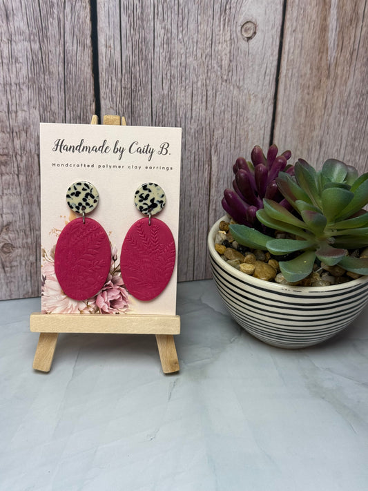 Oval Flower Earrings