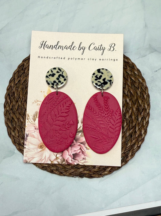 Oval Flower Earrings