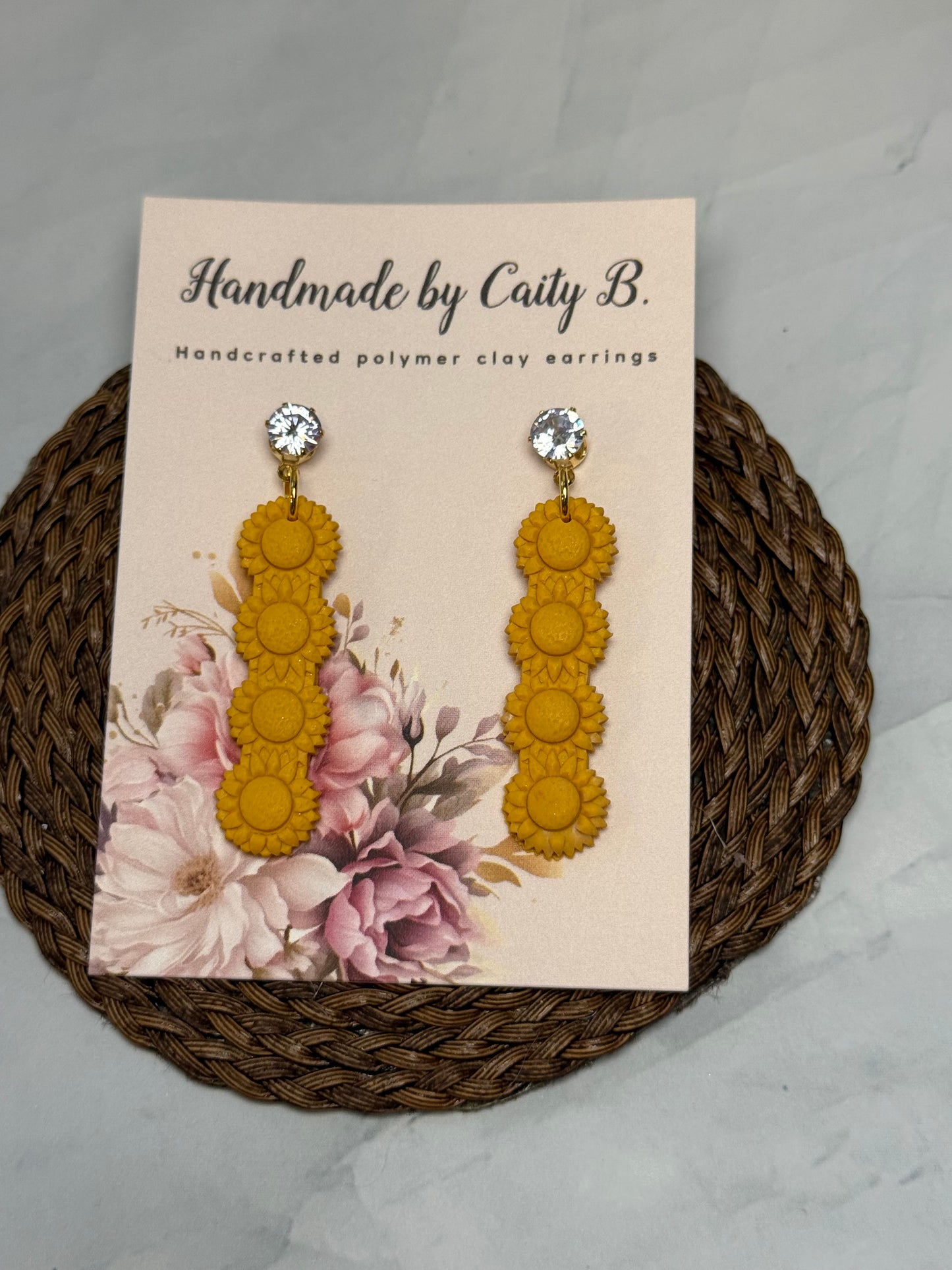Golden Floral Dangles