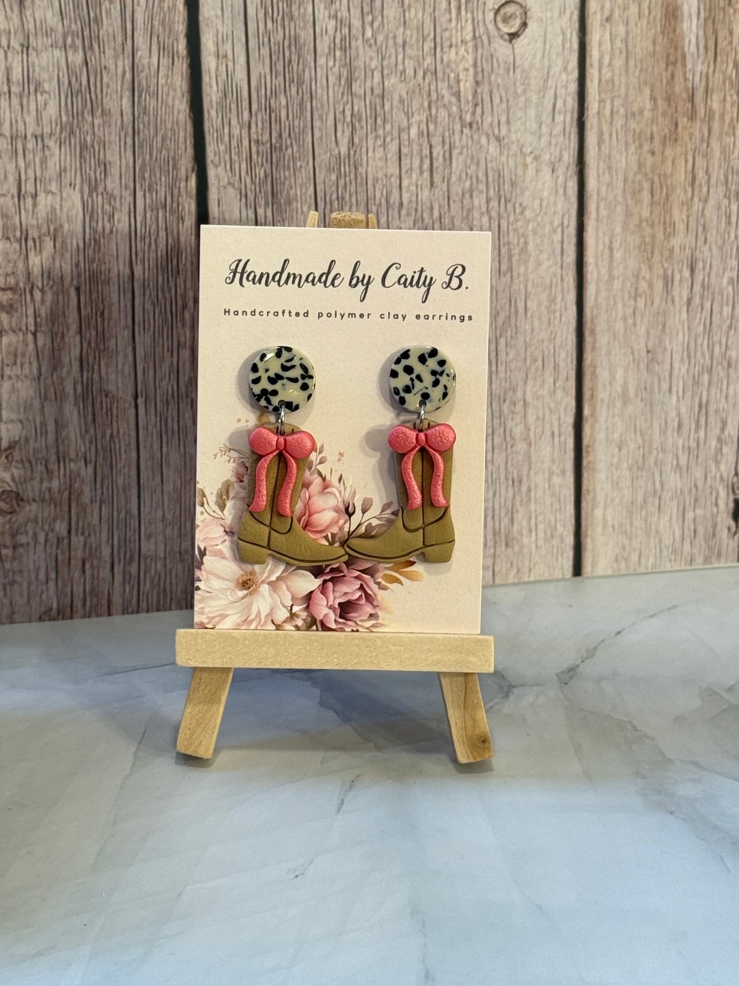 Boots with Pink Dangles and Circle Tops