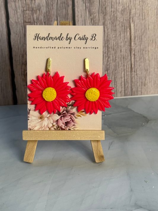 Hot Pink Floral Dangles