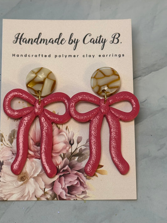 Pink Bows with Circle Tops