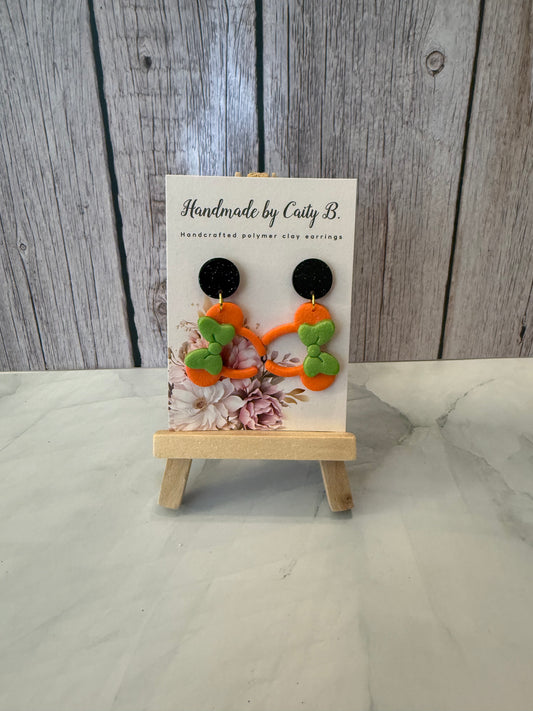 mouse inspired ears- orange with green bows