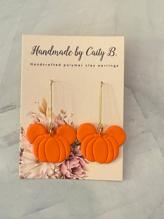 mouse inspired pumpkin dangles