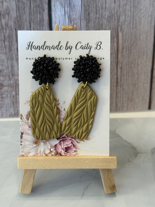 golden textured dangles