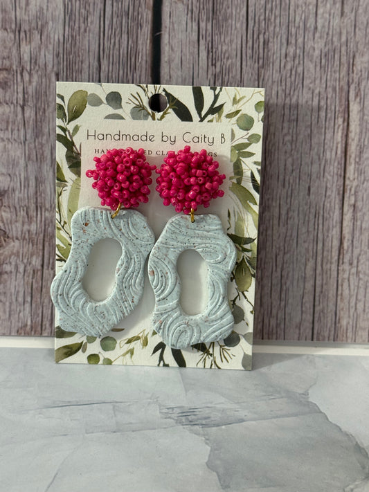 gray and gold swirls with pink top