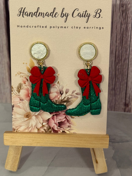 Christmas Boots with Pearl Shimmer Tops