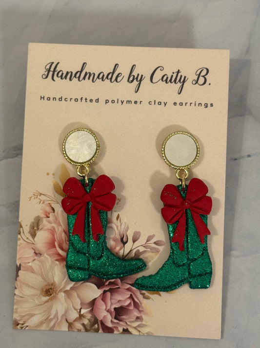 Christmas Boots with Pearl Shimmer Tops