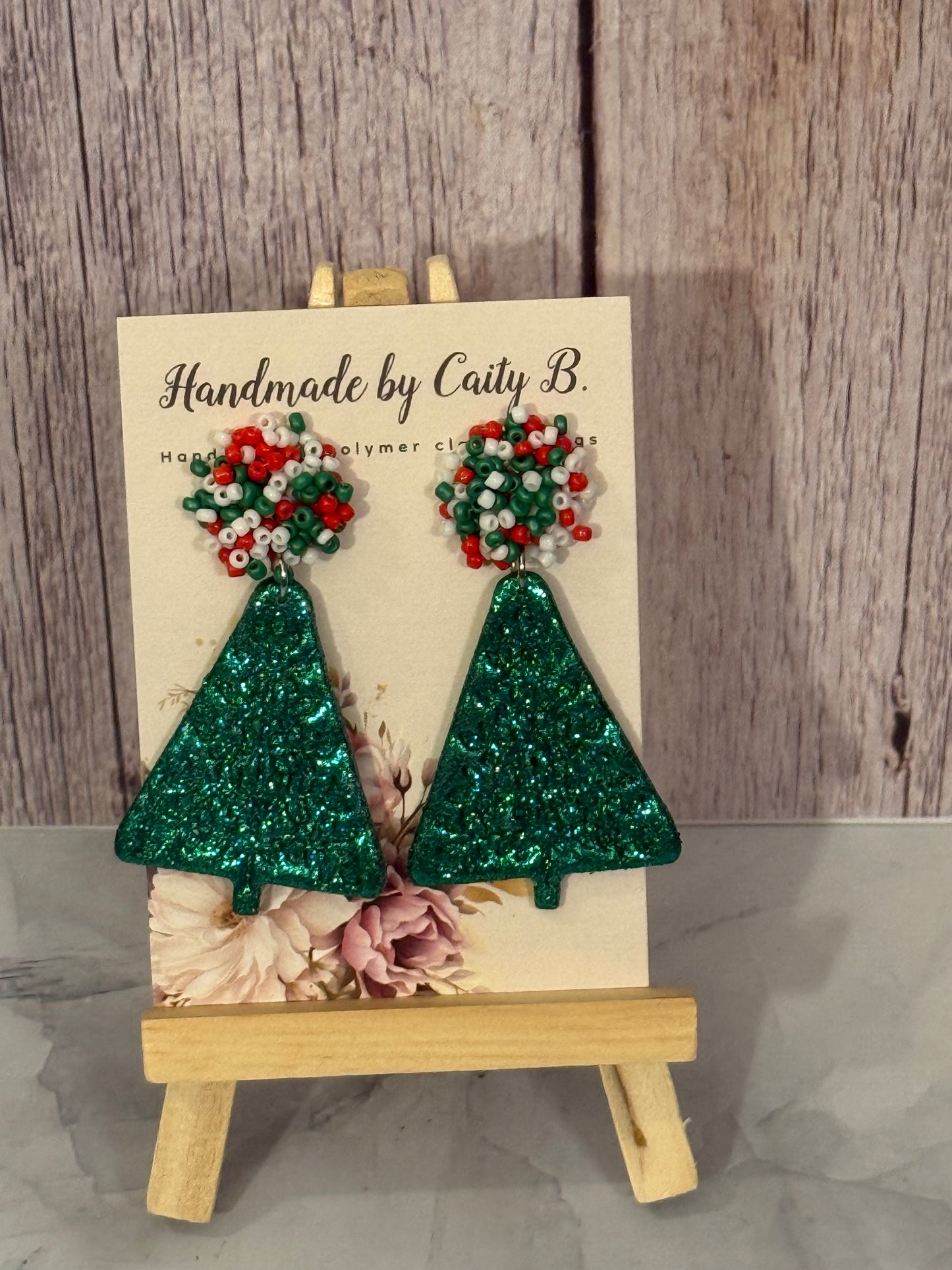 Sparkle Christmas Trees with Beaded Tops