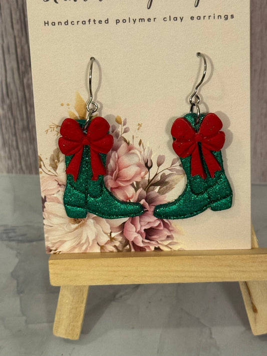 Christmas Boots with Silver Tops