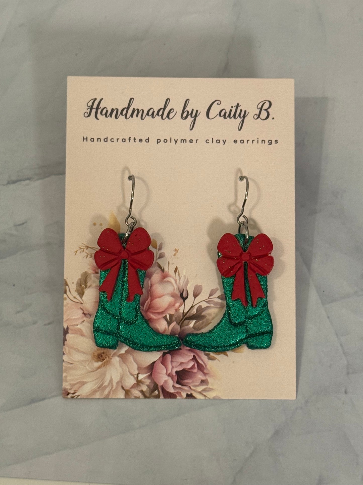 Christmas Boots with Silver Tops