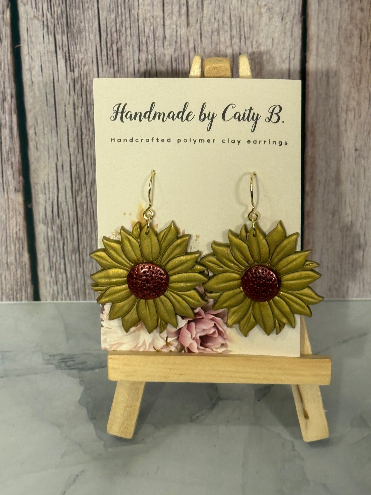 Gold Flower Dangles