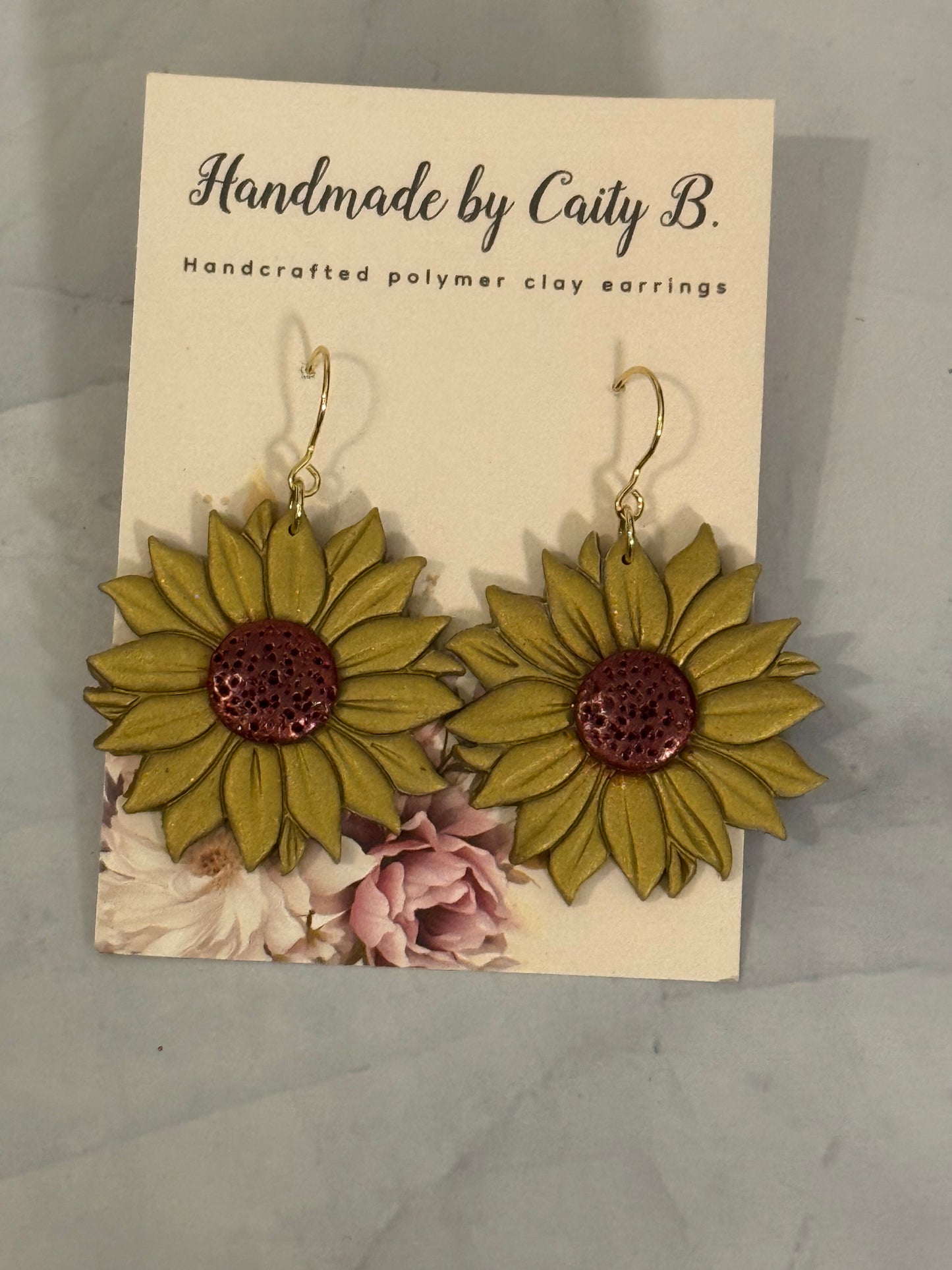 Gold Flower Dangles