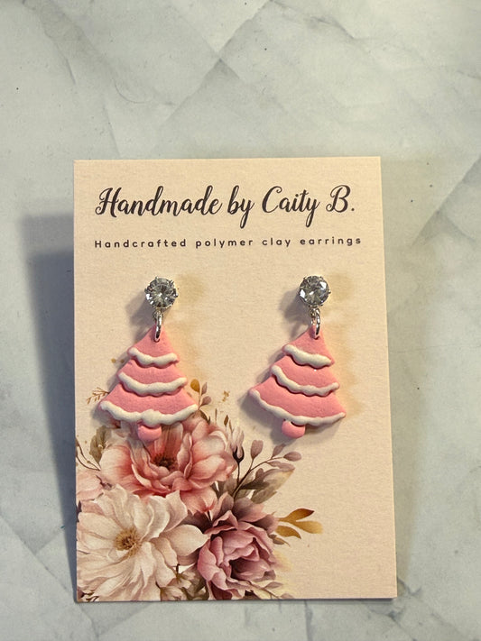 Pink Frosted Christmas Trees