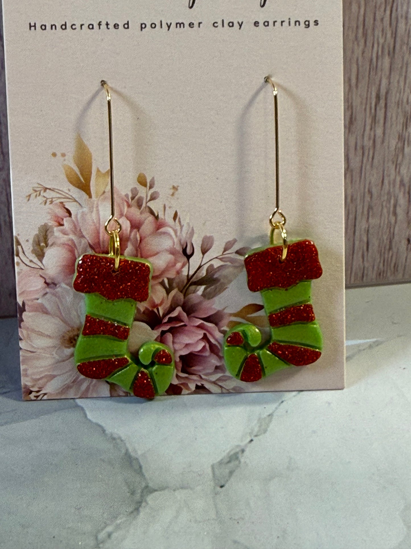 green and red glitter stockings