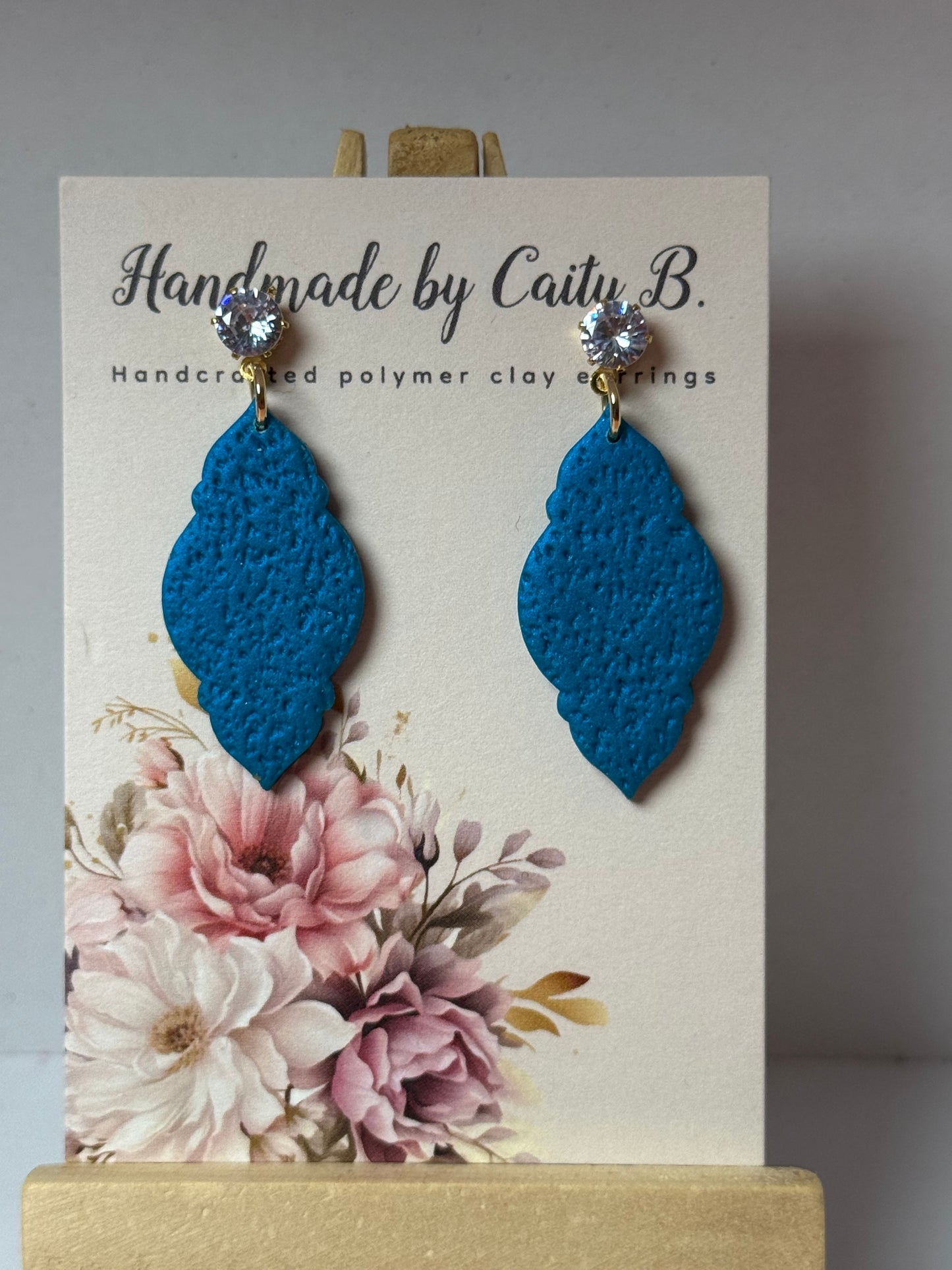 blue textured earrings