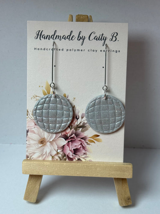disco ball drop earrings