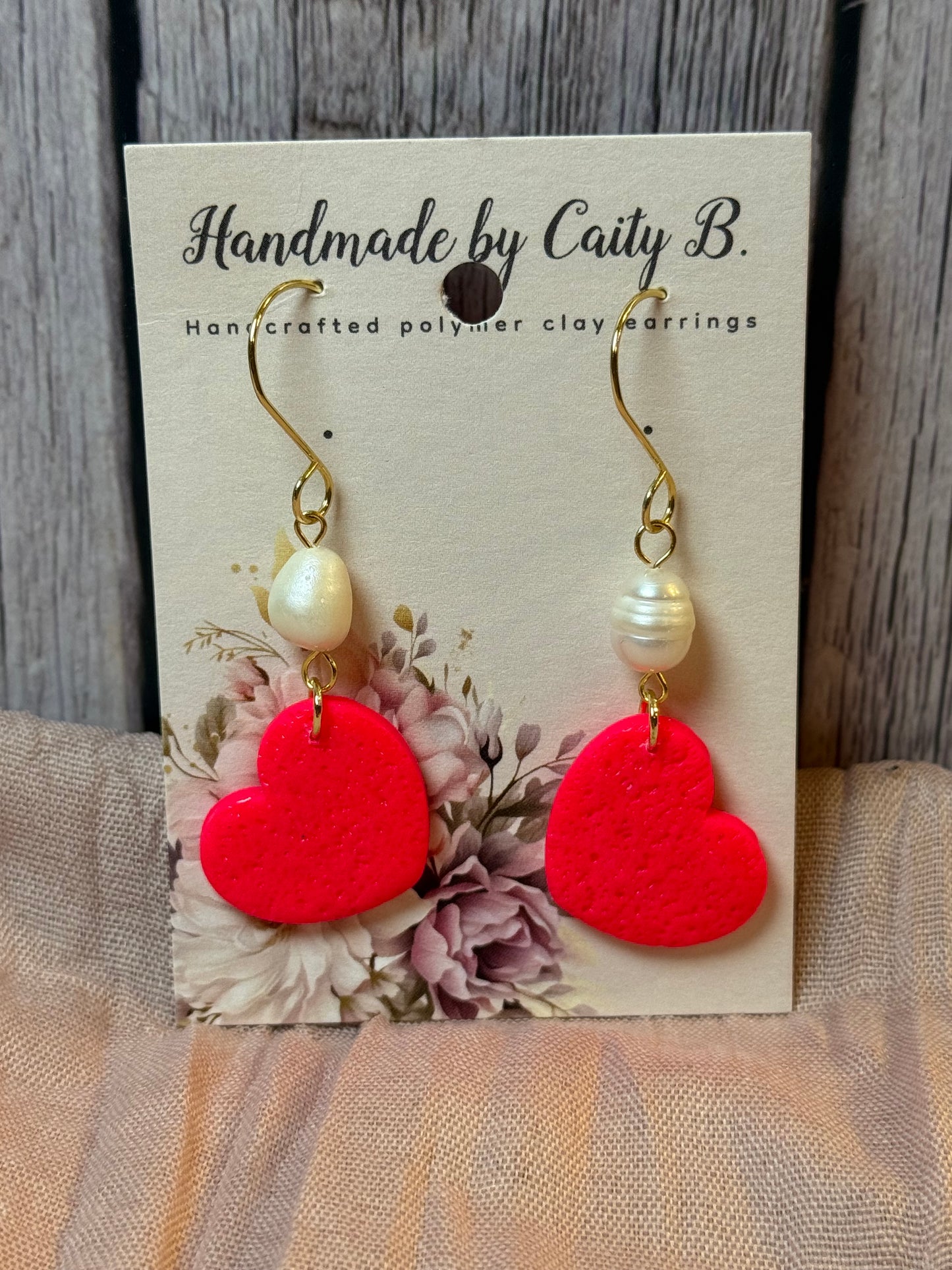 Pink Dangles with Pearl Charms