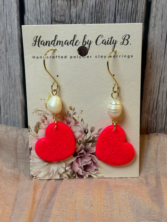 Pink Dangles with Pearl Charms