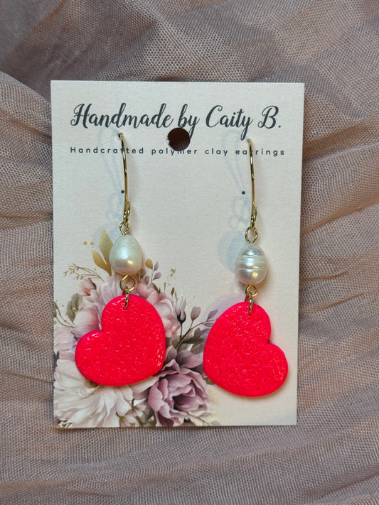 Pink Dangles with Pearl Charms