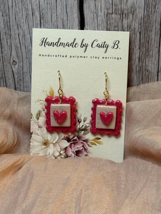 sparkle heart postage stamps