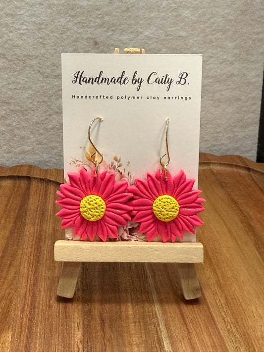 Pink flowers with gold dangles