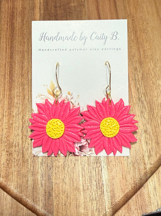 Pink flowers with gold dangles