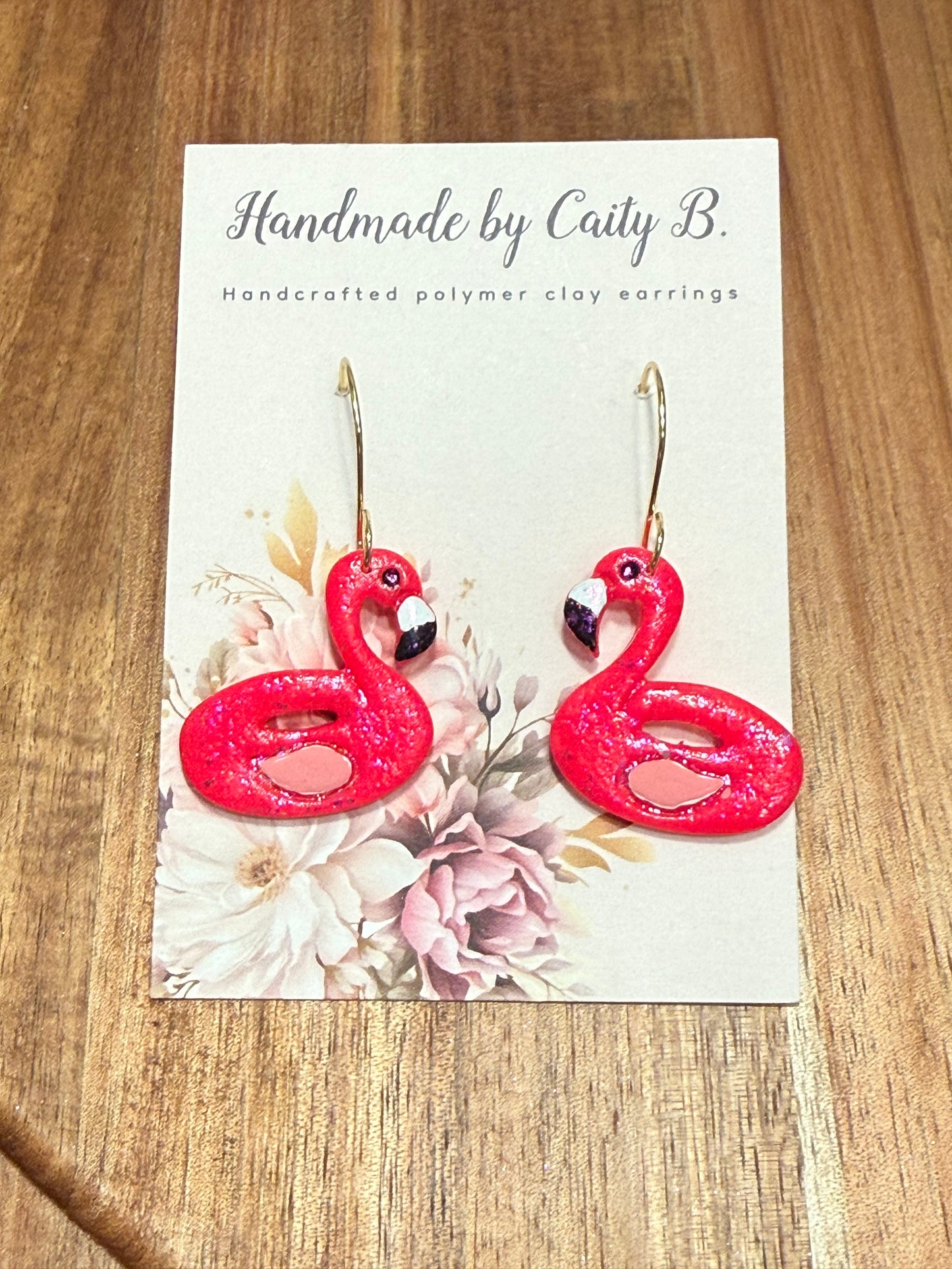 flamingo pool float gold dangles