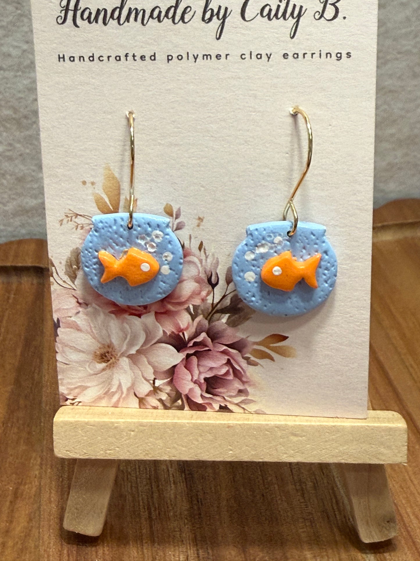 goldfish bowls with gold dangles