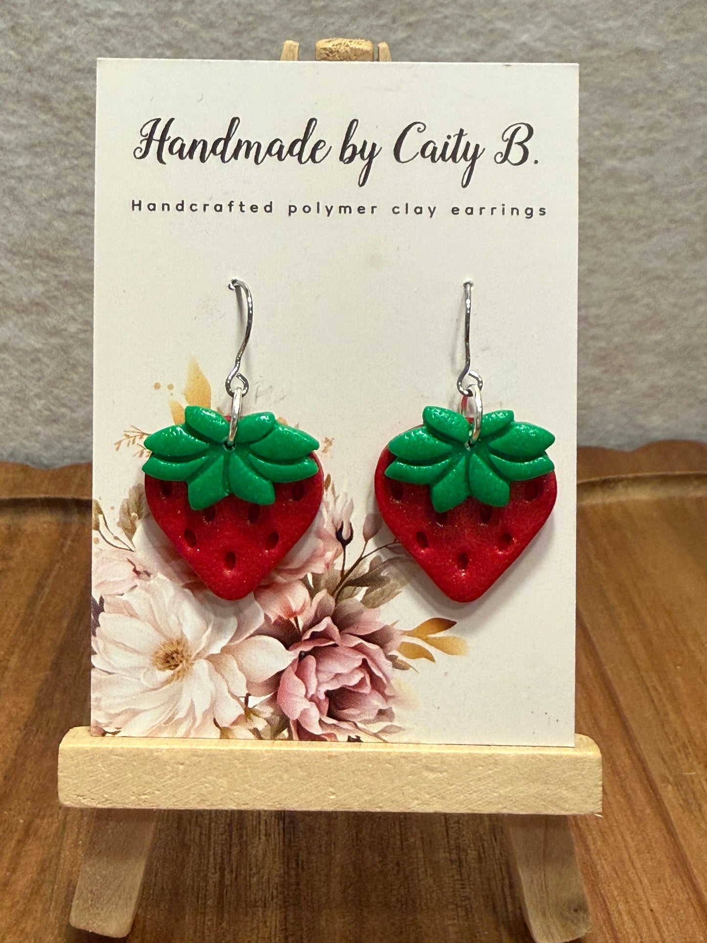 strawberry silver dangles