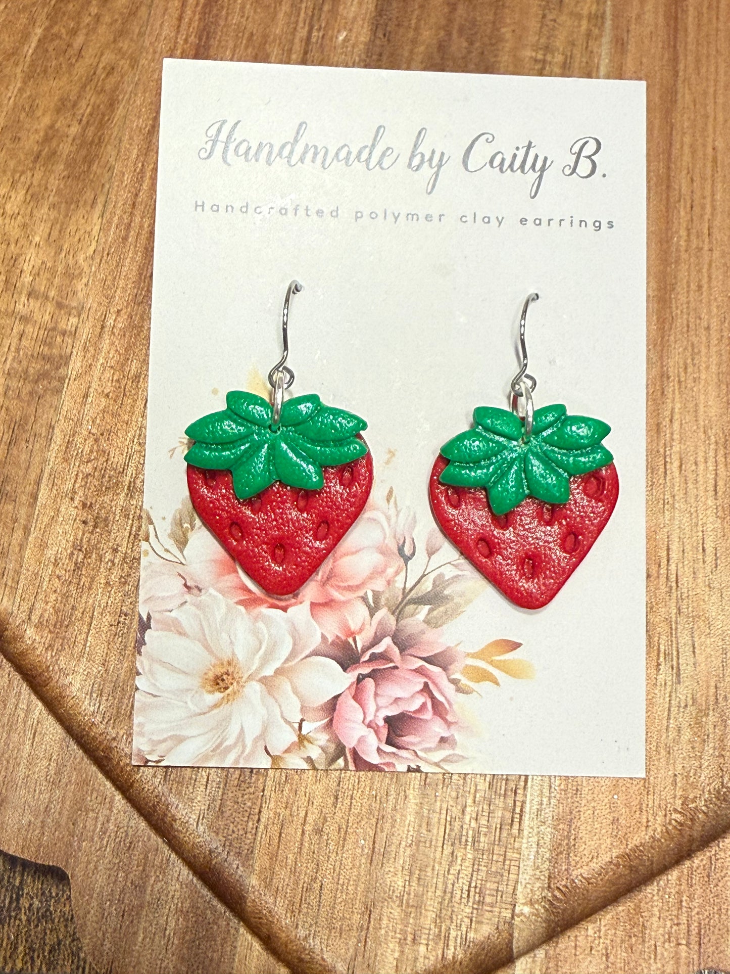 strawberry silver dangles