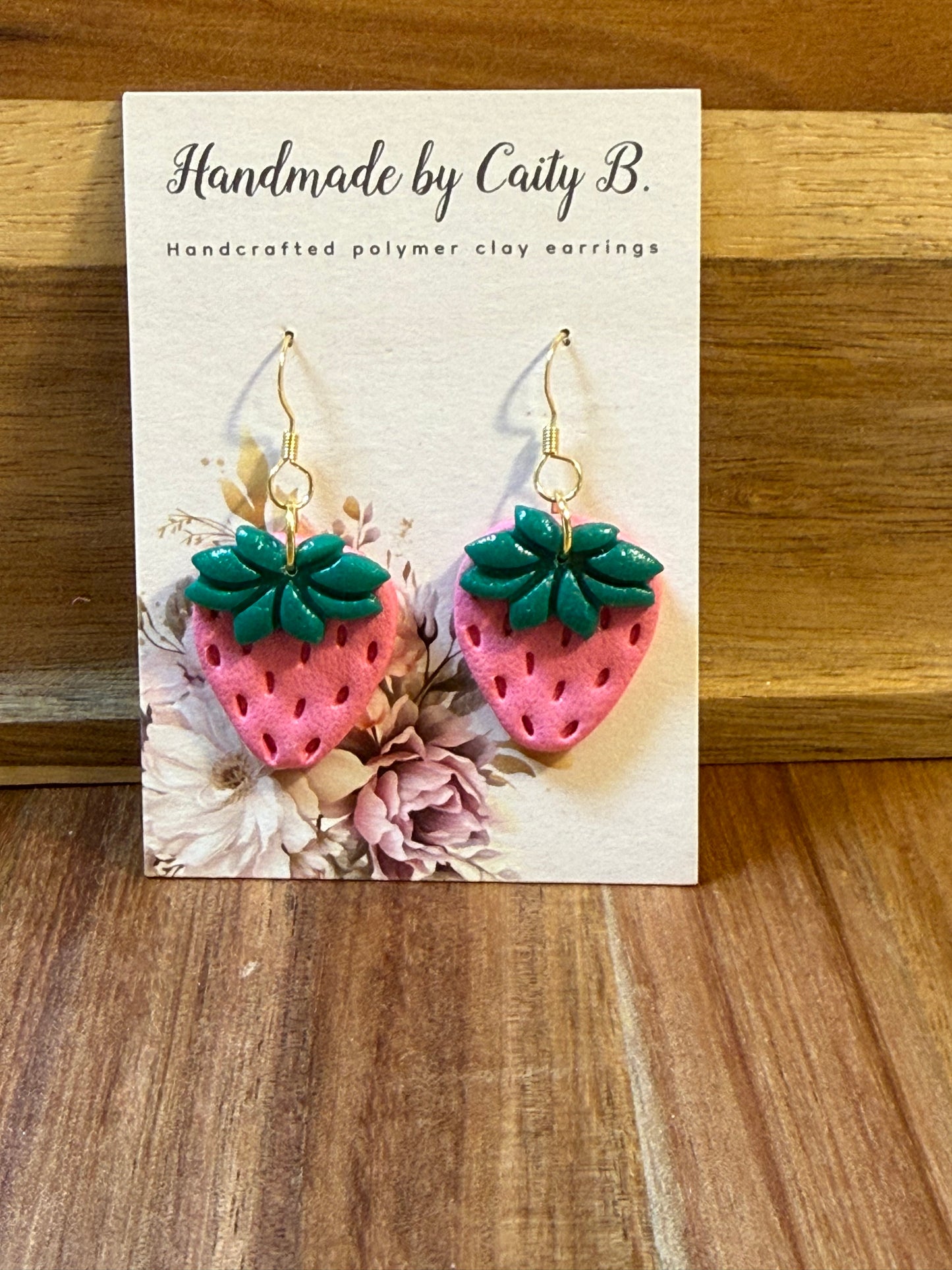 Pink strawberry dangles