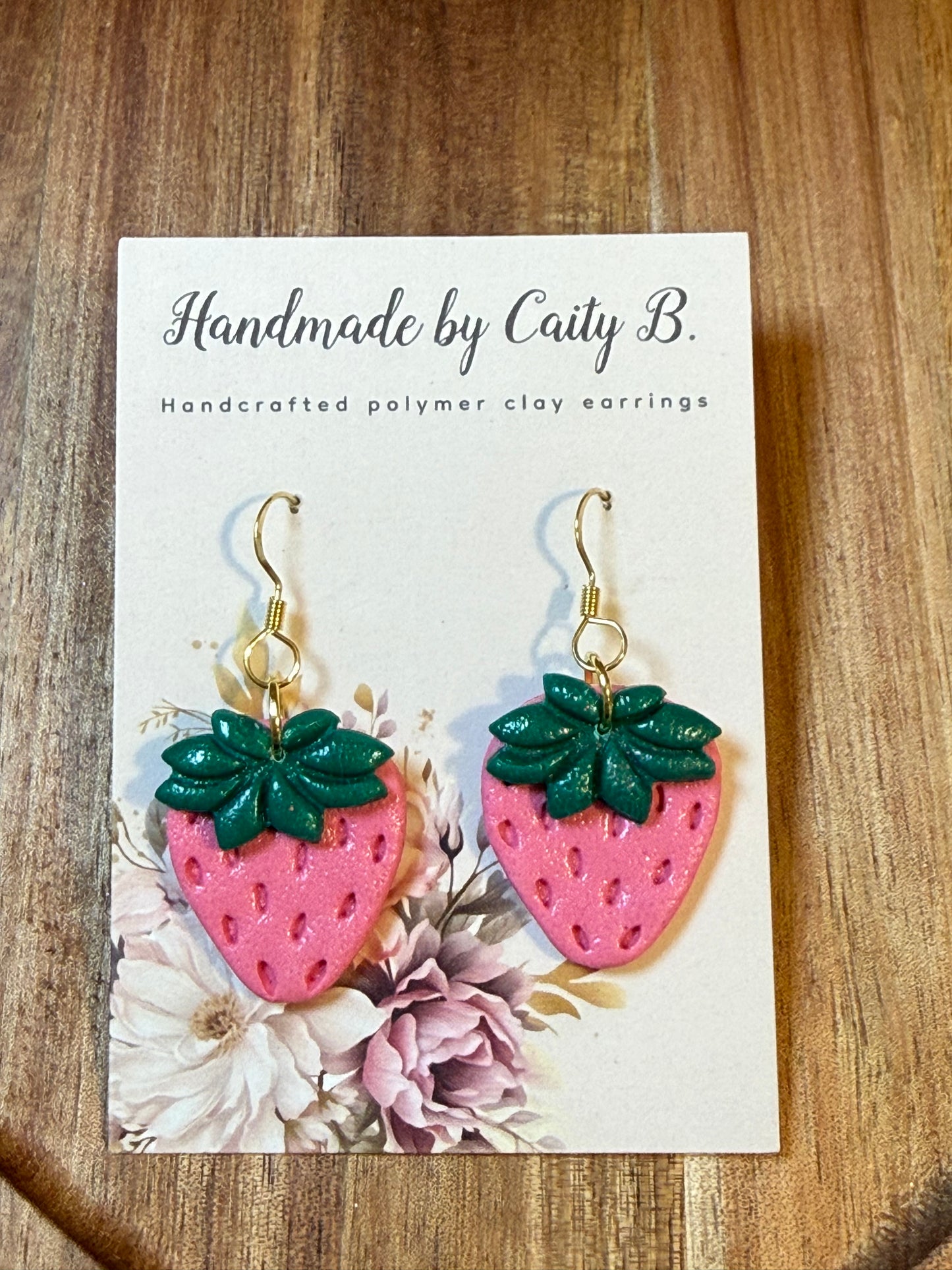 Pink strawberry dangles