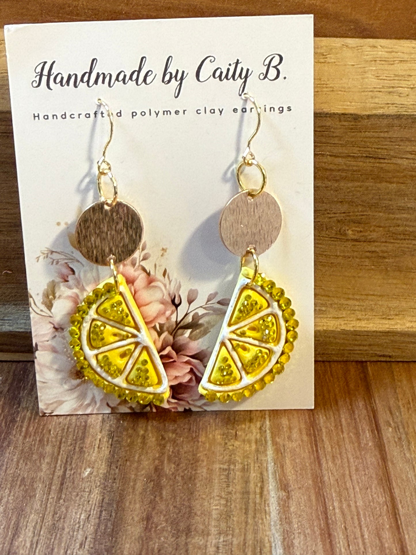 Bedazzled lemon slice dangles