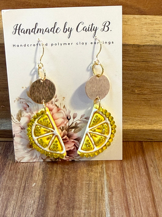Bedazzled lemon slice dangles