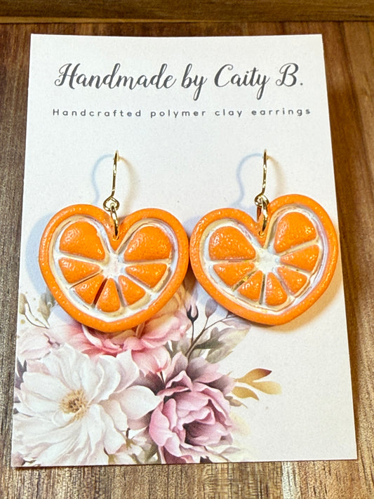Orange heart fruit slices