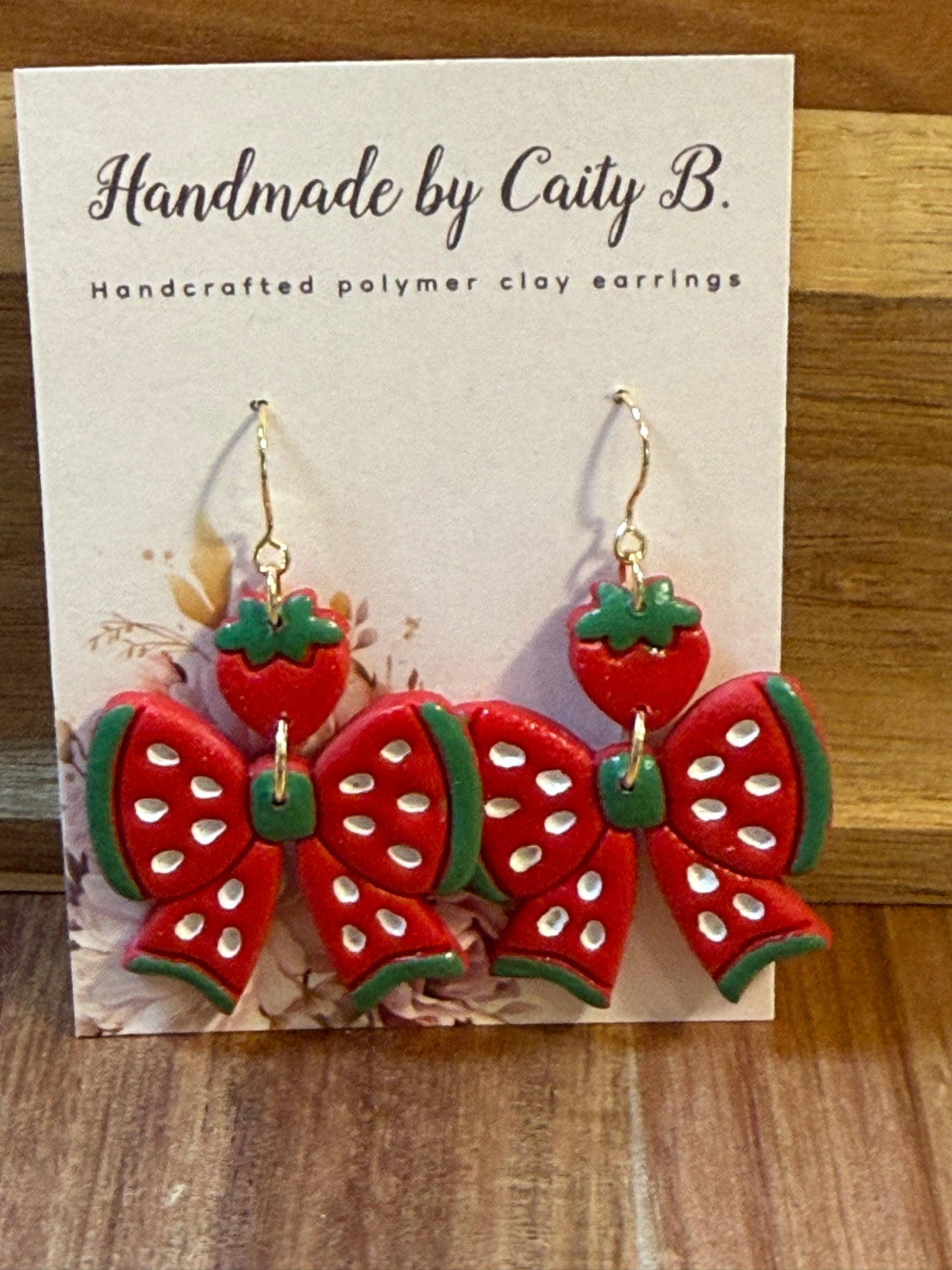 Strawberry bow dangles
